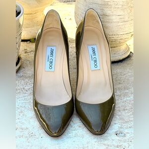 Jimmy Choo Olive Patent Pumps